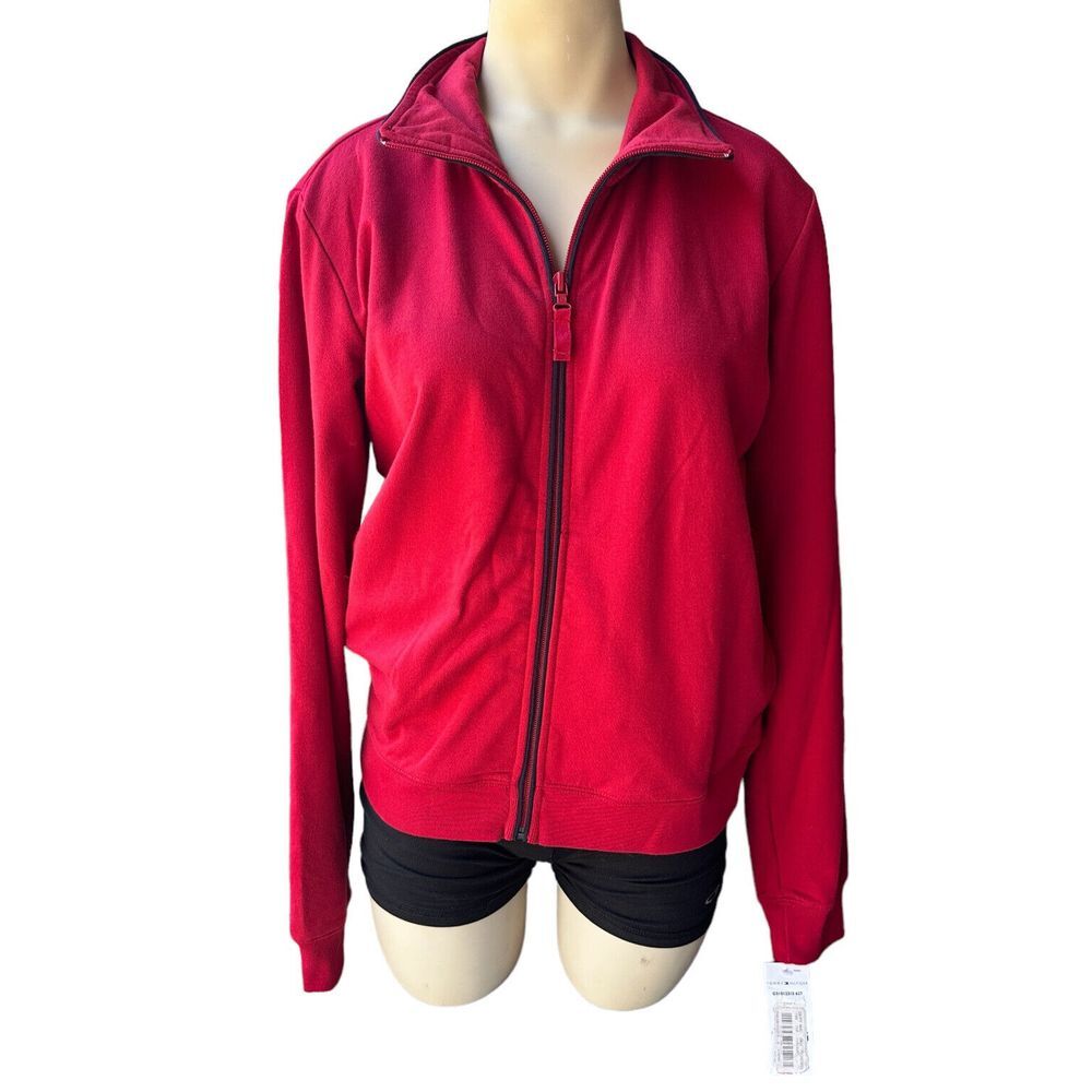 Tommy Hilfiger Jacket Women's Small Red‎ Full Zip Long Sleeve Fashion NWT